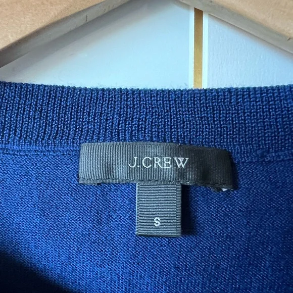 J. Crew blue merino 3/4 sleeve sweater size S - Picture 3 of 4